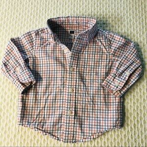 JANIE AND JACK - BOYS SZ 6-12MOS PLAID BUTTON DOWN